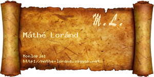 Máthé Loránd névjegykártya